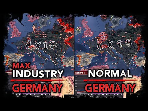 [HoI4] Double Timelapse - Max Industry Germany vs Normal Germany [EAI]