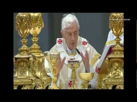Pope Benedict XVI 2012 celebrates a mass in St. Peter's Basilica at the Vatican