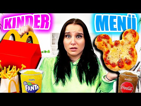 1 Tag lang nur Kinder-Menüs essen ! 🍟😣 (Hilfe schmeckt nach Fett) - Celina