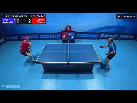 11:10 Viktor Vasylevskyi - Valentyn Yunchyk 21.08.2023 TT Euro.Cup  Ukraine Star. TABLE 3