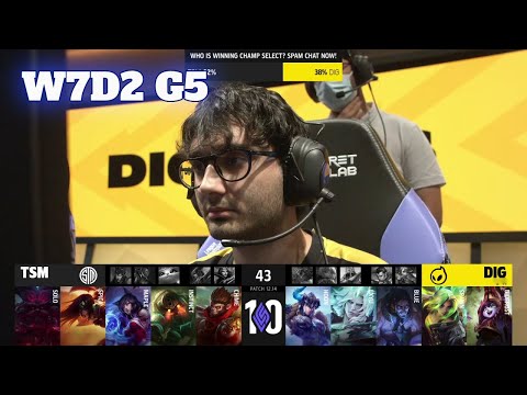 TSM vs DIG | Week 7 Day 2 S12 LCS Summer 2022 | TSM vs Dignitas W7D2 Full Game