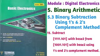 Download the video "Subtract [1111.101] With Base 2 From [101001.10] With Base 2 Using 1's And 2's Complement Method"