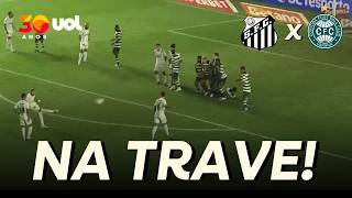 FOI POR POUCO! NEYMAR COBRA BELA FALTA, MAS PARA NA TRAVE E SANTOS NÃO SAI DO ZERO CONTRA O CORITIBA