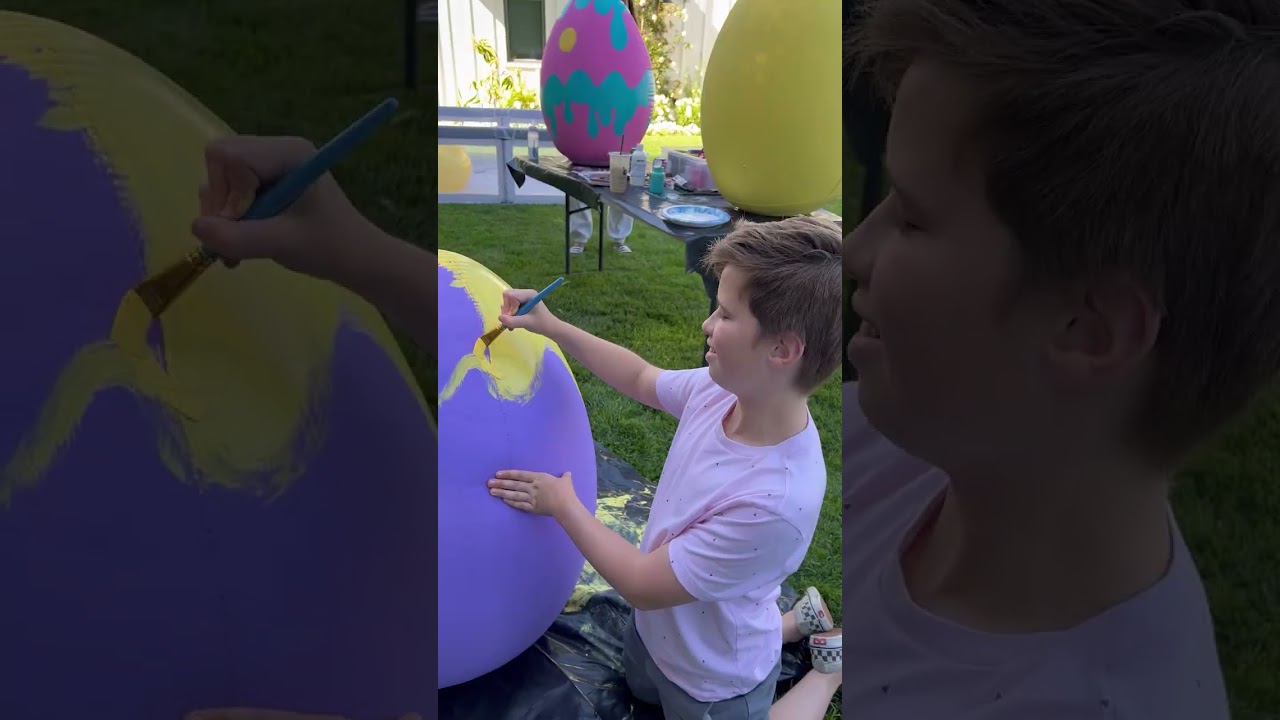 EASTER FAMILY FUN!! Inflatable Easter Eggs | DECORATE WITH ME