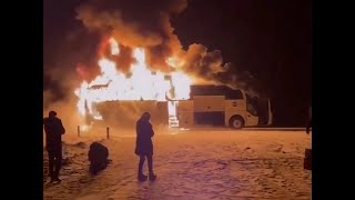 Автобус «Иркутск – Усть Илимск» сгорел на трассе в Заларинском районе