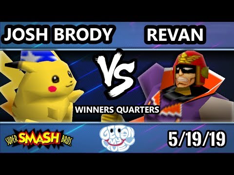 GOML 2019 SSB64 - Josh Brody (Pikachu) Vs. Revan (Falcon, Kirby) Smash 64 Tournament W. Quarters
