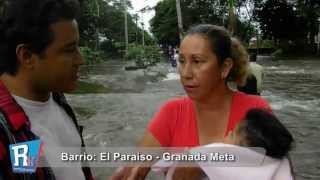 preview picture of video 'Inundaciones en el barrio Villas de Granada y El Paraíso en Granada Meta'