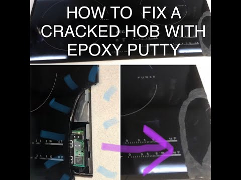 How to fix a cracked glass hob with epoxy putty