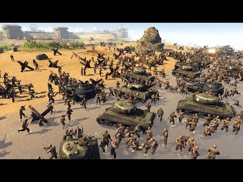 D-DAY Grueling UTAH BEACH Invasion Defense! - Men of War: World War 2 Battle Simulator