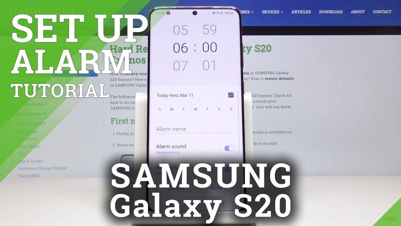 How to Set Up Alarm in SAMSUNG Galaxy S20 – Alarm Settings