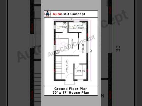 Civil engineering drawing | 30 x 17 house plan | 1bhk house plan design | floor plan #home #1bhk