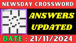 Newsday Crossword Clue Answers for Nov 21 2024 | Solved