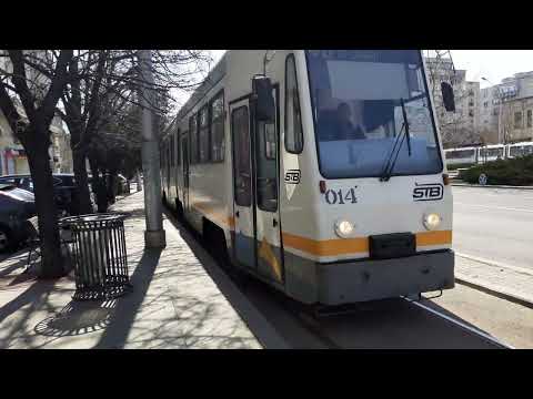 Tramvaiul V3A-93M-EPC #014 pe linia 40 sosind în stația Piața Sf.Vineri