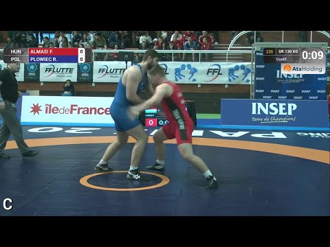 Qual. GR - 130 kg: F. ALMASI (HUN) df. R. PLOWIEC (POL) by TF, 13-5