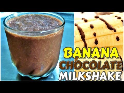 Banana Chocolate Milkshake With Condensed Milk