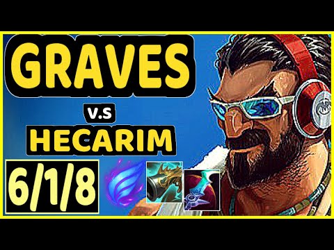 JUNJIA (GRAVES) vs HECARIM - 6/1/8 KDA JUNGLE CHALLENGER GAMEPLAY - KR