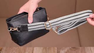 Невелика сумка на плече з натуральної шкіри 22080 Vintage чорна