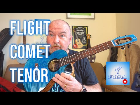 Flight Comet EQ-A Blue Tenor Ukulele - Solid Mango and Flame Maple 2020 - Blue Tiger image 13