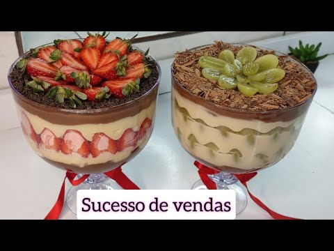 COMO PREPARAR SOBREMESAS NA TAÇA PARA O NATAL E ANO NOVO / E POR QUANTO VENDER /  BOMBOM NA TAÇA 🍫🍓