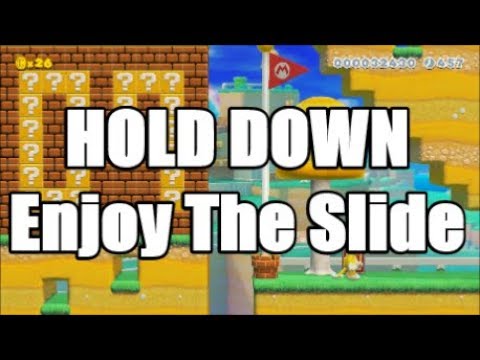 ↓↓HOLD DOWN↓↓ - Enjoy The Slide - Super Mario Maker 2 Level