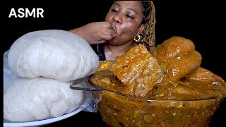 Download lagu African food mukbang fufu with ogbono and okra soup mukbang  mp3