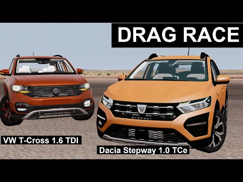 VW T-Cross 1.6 TDI  vs Dacia Stepway 1.0 TCe  Review🏆 Drag Race 🏁TopSpeed