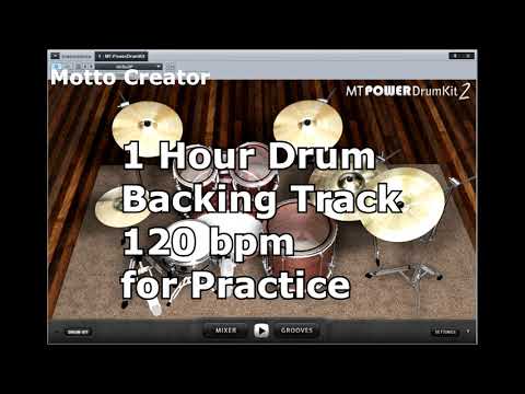 Drum Backing track 1 Hour  120bpm for Practice | Motto Creator