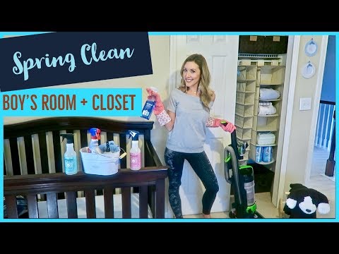 SPRING CLEAN WITH ME | TODDLER BOY CLOSET ORGANIZATION + BEDROOM DEEP CLEAN | brianna k Video