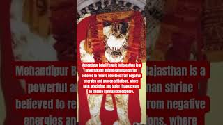 Mehandipur Balaji Temple in Rajasthan is a powerful and unique Hanuman shrine believed to relieve ..
