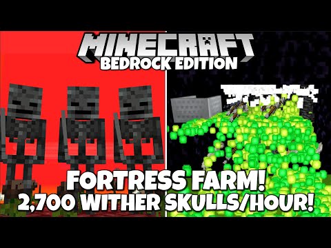 Minecraft Bedrock: WITHER SKELETON FARM TUTORIAL! Beacon Factory! 2,700 Skulls/Hour! MCPE Xbox PC