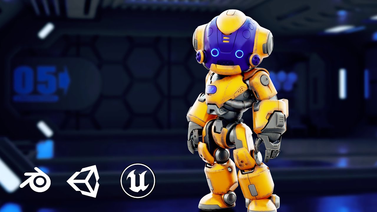 Robo Zero-L Auto-Rig Pro Rigged For Mixamo Unreal Engine Unity 3D Model