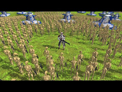 Commander Fox Surrounded by 1,000 Battle Droids! - Men of War: Star Wars Mod Battle Simulator