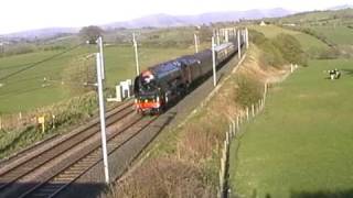 preview picture of video 'Steam Train - no 46233 Duchess of Sunderland - Saturday 18 April 2009 18:05 Return Journey'