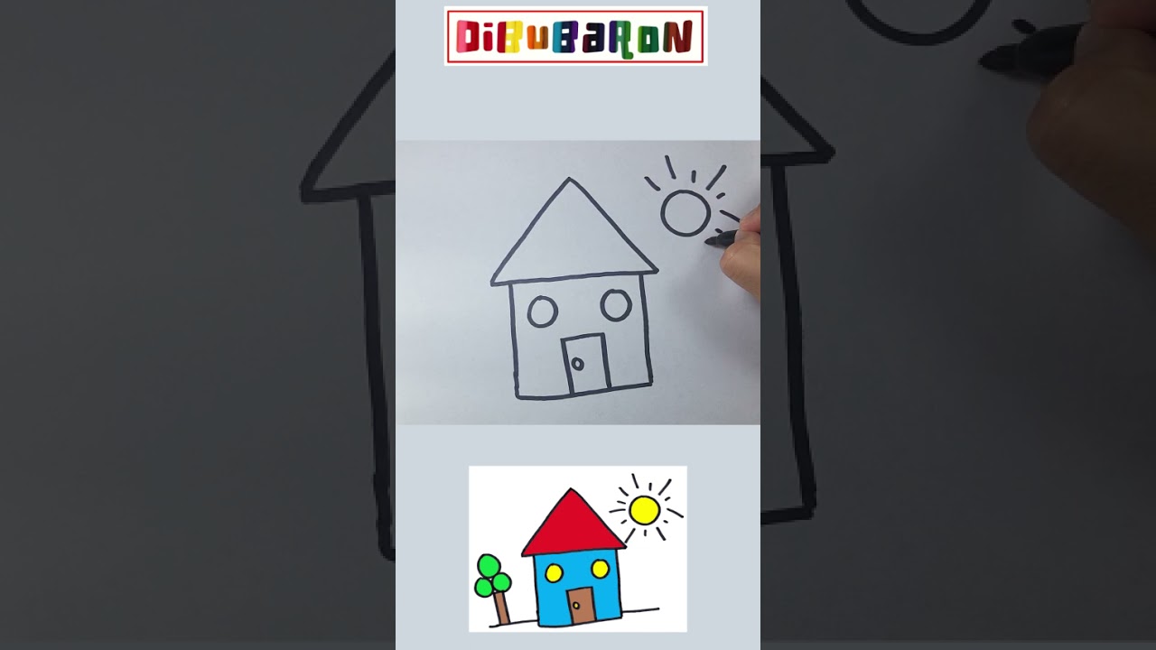 Dibuja una casa con figuras geométricas  🏠 🏡 🏘 Dibujos Sencillos - Dibubaron Speed Drawing