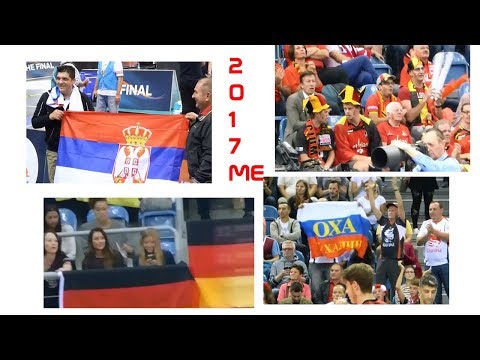 Widzowie ME 2017 Euro Volleyball finał turniej fani Belgii, Niemiec, Rosji i Serbii.