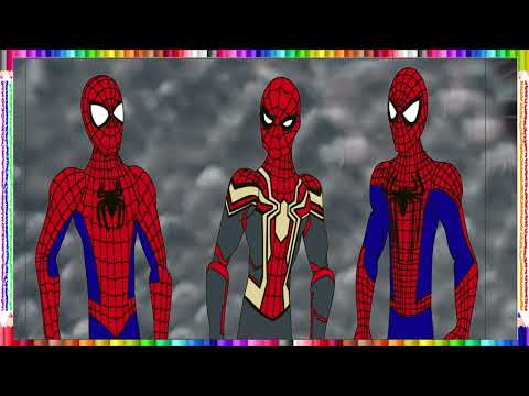 MARVEL SPIDERMAN COLORING PAGE - человек паук 3 лица|hombre araña 3 caras|người nhện 3 khuôn mặt