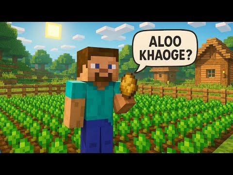 I Built a Giant Potato Farm in Minecraft! 🥔 Aloo Khaoge? 😂
