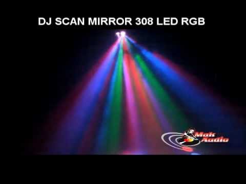 MAK AUDIO - DJ SCAN MIRROR 308 LED RGB DMX 6CH