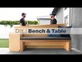 Outdoor Bench with Standing Height Table / How To Build Patio Furniture / Woodworking Outdoor Bench with Standing Height Table / How To Build Patio Furniture / Woodworking
