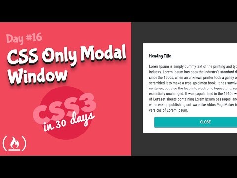 モーダルウィンドウ。CSS チュートリアル (30日目のCSS3の16日目) (Modal Window: CSS Tutorial (Day 16 of CSS3 in 30 Days))