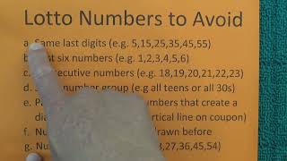 Lotto - Number Combinations to Avoid - Step by Step Guide - Tutorial