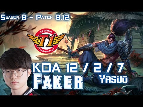 SKT T1 Faker YASUO vs FIZZ Mid - Patch 8.12 KR Ranked