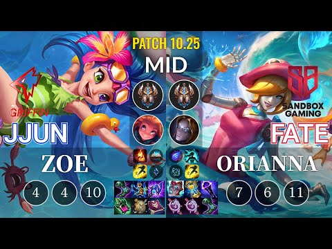 GRF jjun Zoe vs SB FATE Orianna Mid - KR Patch 10.25