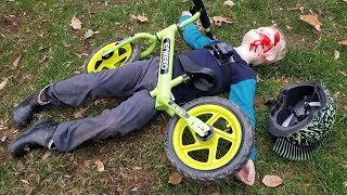 Epic Bike Crash - Tommy&#39;s balance bike FAIL!