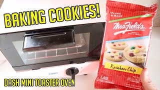 Baking Cookies In A Dash Mini Toaster Oven - Mrs. Fields Rainbow Chip Cookies Dollar Tree Food