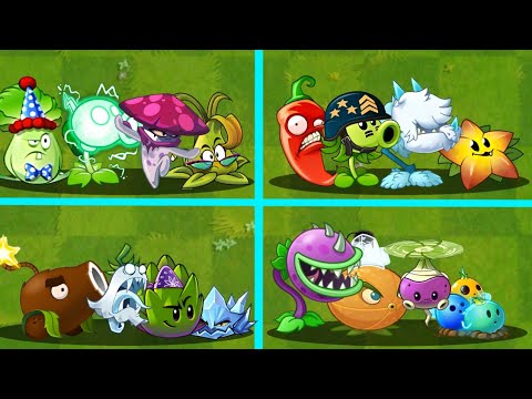 Random 4 Team 4 Plants Battle || Who Will Win? || Pvz2 Battle