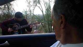 Me and Dad meet the "Black Bird Boy" on edge of Camelback Mountain