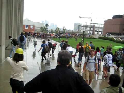 Bouncy balls in front of Coffman Memorial Union
