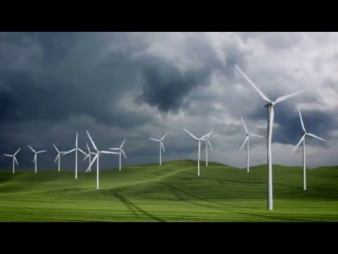 Wind Turbines. 3D Animation