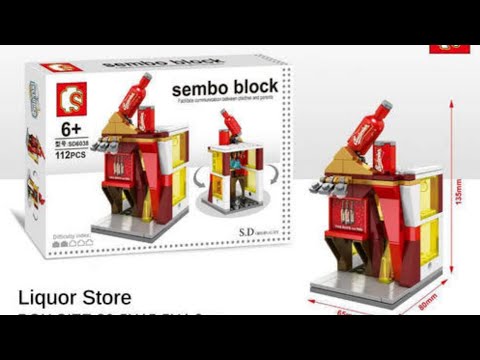 Sembo Block -Mini Street | Liquor Store 🧱🏢🏬 - 60538 - playset unboxing and speed build